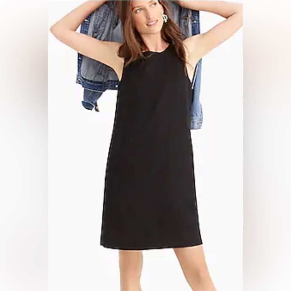 J. Crew Simple Black Sleeveless Shift Dress
